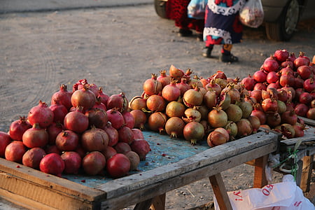 granatäpple, frukt, hösten, marknaden