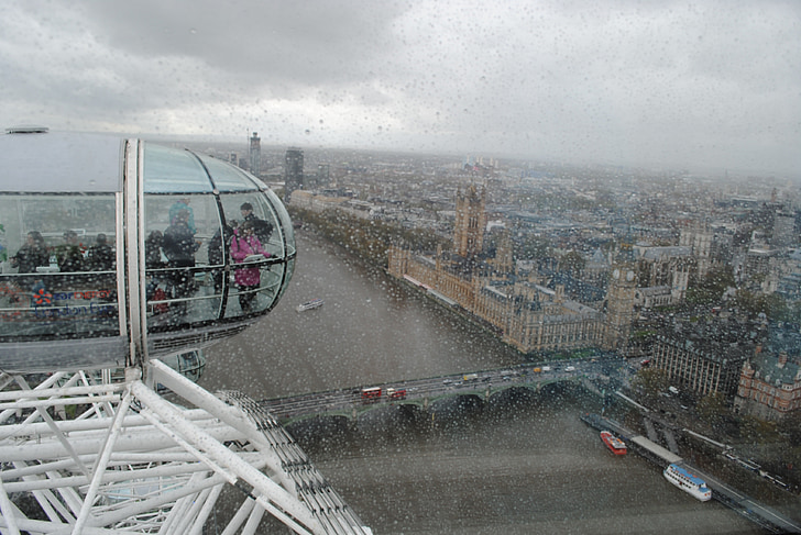 London, Anglia, a london eye, a kapszula, nézet, folyó, építészet