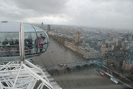 Londen, Engeland, de london eye, de capsule, weergave, rivier, het platform