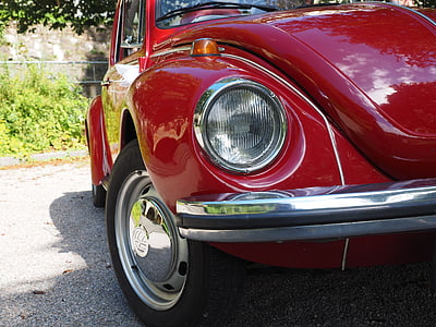VW beetle, Automatico, luci, in primo piano, lampeggiatore, paraurti, ruota