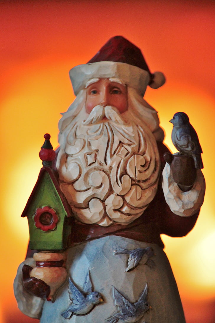 Santa claus, jul, Bart, Figur, Juldekoration, tyg, Advent