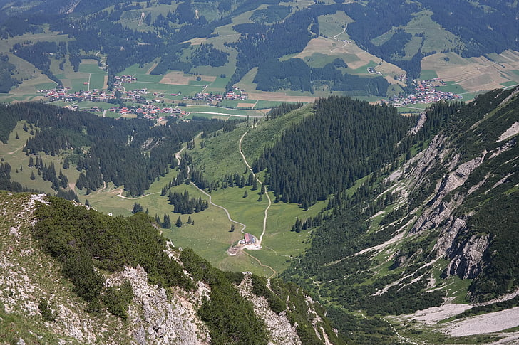Zipfel alp, por trás de pedra, Alpes Allgäu, Alpina, montanhas, bergtour, trilha