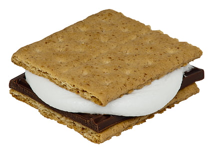food, eat, diet, smores, microwave, white background, bread