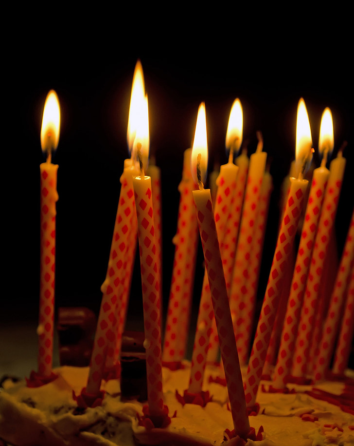 svíčky, narozeniny, Oslava, strana, oheň, dekorace, pozadí
