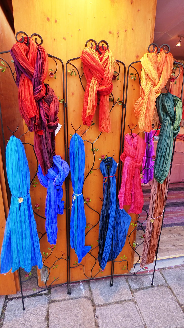 halsduk, bandana, en halsduk, kläder, färgglada, material, färg