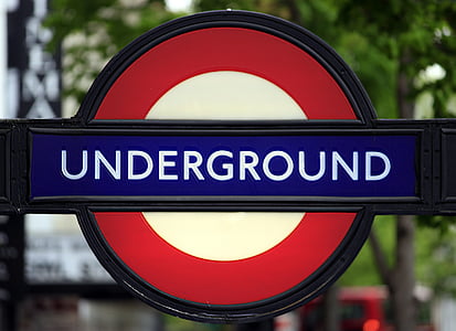 metró, London, jel, tömegközlekedés, Underground, logó, jel