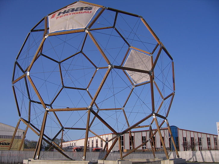icosahedron, polihedron, Uzay geometri, geometri, ahşap, Großwilfersdorf, İnşaat