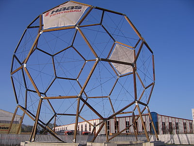 icosahedron, khối, hình học Space, hình học, gỗ, Großwilfersdorf, xây dựng