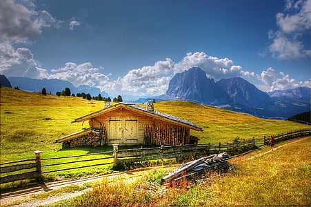Dolomitinės Alpės, Sassolungo, kalnai, Italija, Pietų Tirolis, Alpių, Rokas