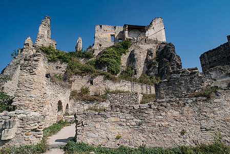 Ruin, vieux, Rompt, délabrée, architecture, Historiquement, Dürnstein