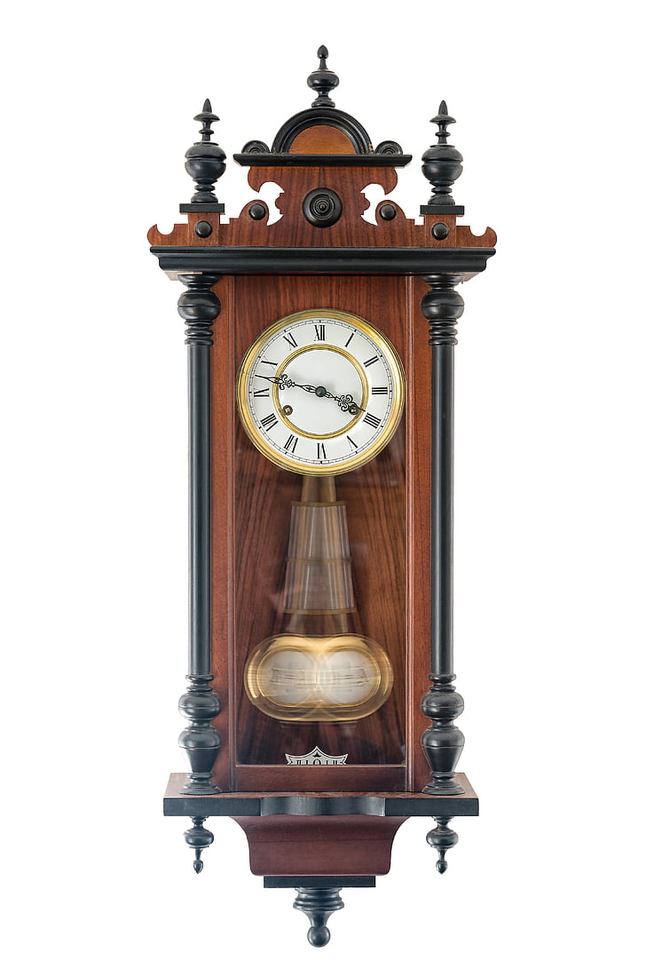 pendulum clock, old, pendulum, clock face, clock, hours, wood