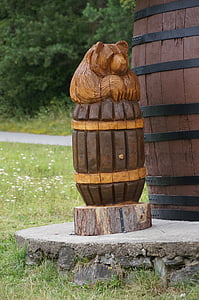 ós, fusta, talla, barril
