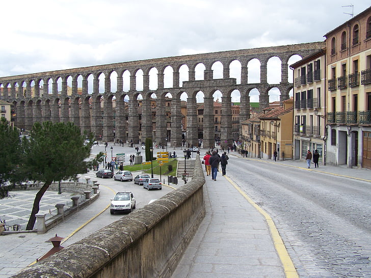 Segovia, akvædukt, azoguejo, monument, anlægsarbejder, arkitektur, roman