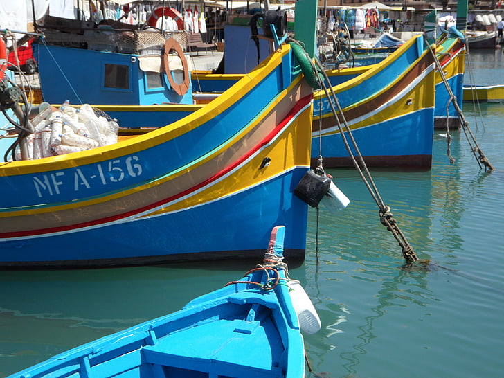 Marsaxlokk, λιμάνι, luzzu, uzzus, Μάλτα, πολύχρωμο, γραφικό