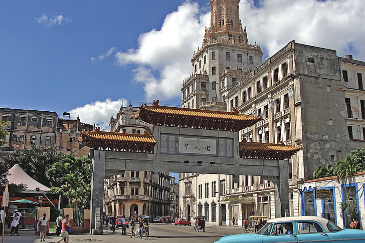 Chinatown, Havana, Kuuba, arkkitehtuuri, kuuluisa place, Euroopan, Kaupunkikuva