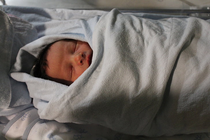 swaddled, em bé, ấm áp, đầu tiên, mới sinh, trẻ sơ sinh, ngủ