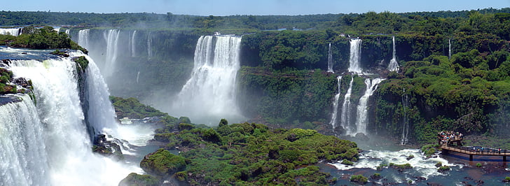 vattenfall, grå starr, Iguaçu, munnen iguaçu, Brasilien, vatten, Falls