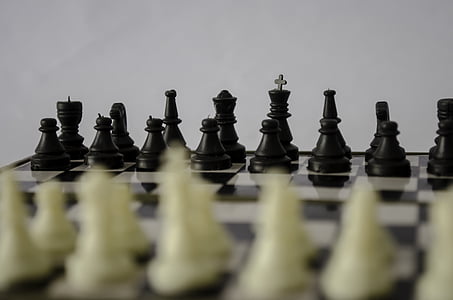escacs, tauler d'escacs, estratègia, joc, negre, blanc, intel·ligència