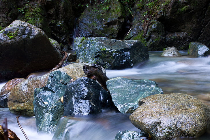 rock, river, jarabacoa, nature, stones, water, flow