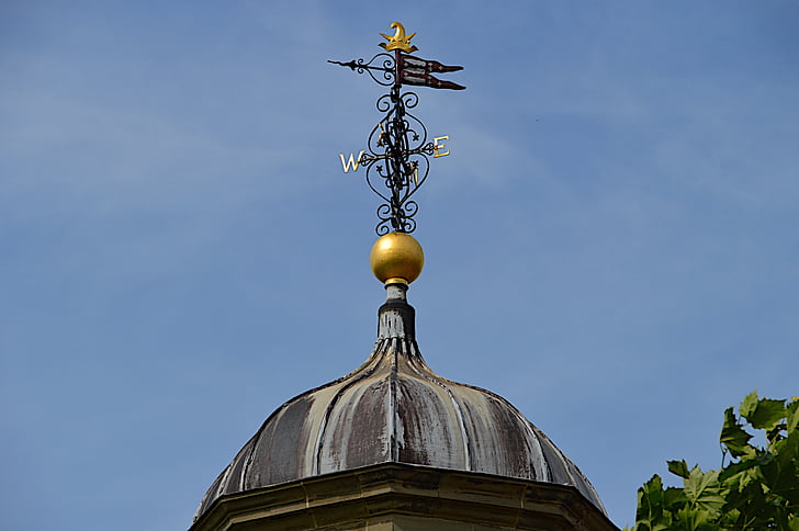 national trust, weather vein, roof, lead, old, dome