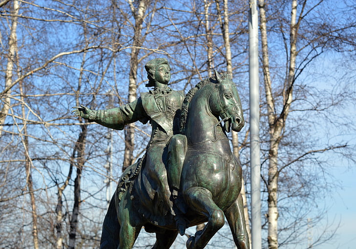 Catherine ii, Catherine 2, monument, Figure, sur un cheval, Rider, histoire