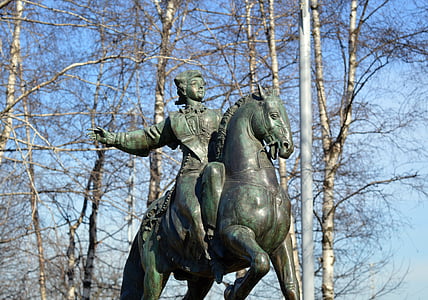 Katarina ii, Catherine 2, monumentet, Figur, på en häst, Rider, historia