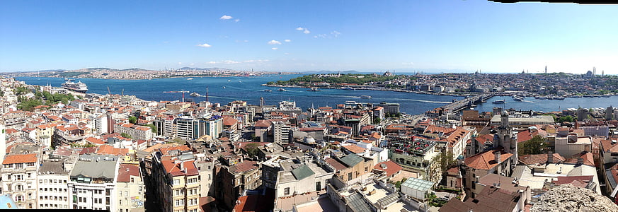 Istanbul, Panorama, Bosporus, Turkije