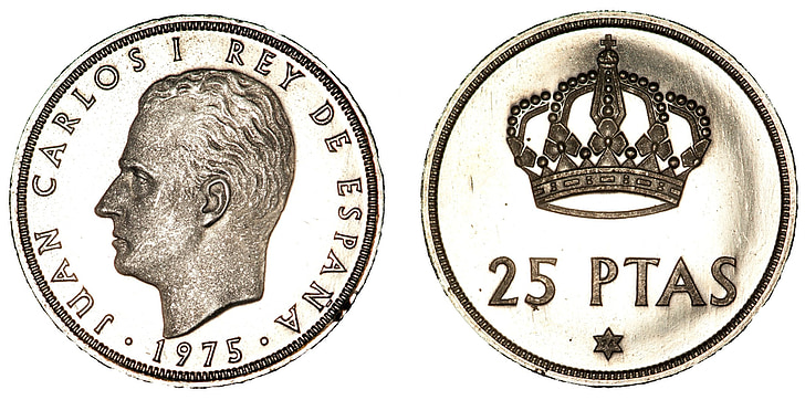 pesetas, pièces de monnaie, Espagne, argent, devise, trésorerie, Metal
