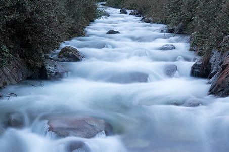 river, bach, water, nature, foam, flow, creek