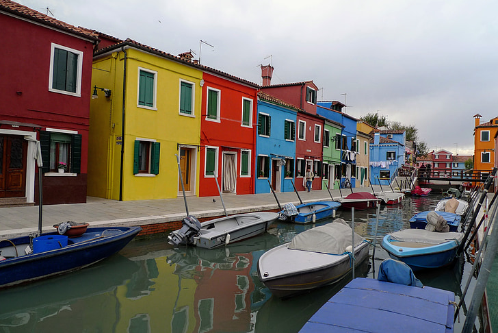 burano, venice, lagoon, colorful houses, italy, windows, channel