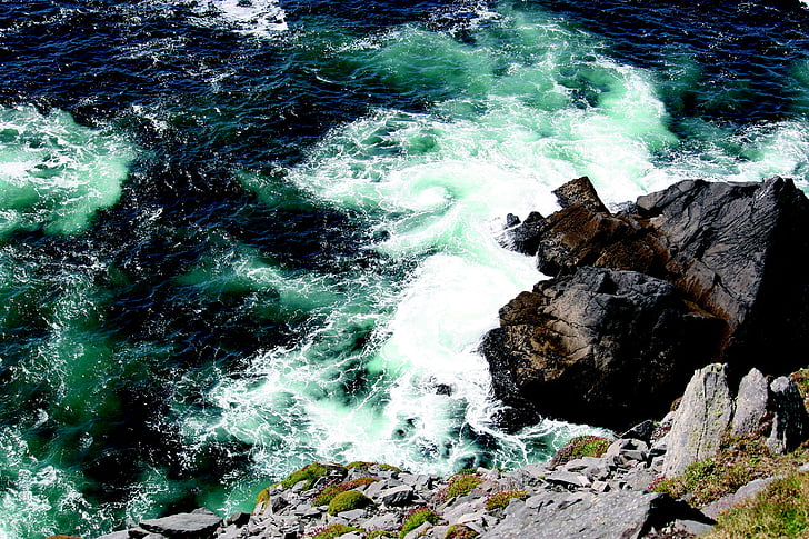 Atlanti-óceán, sziklák, Surf, tenger, Írország, Kerry, hullám
