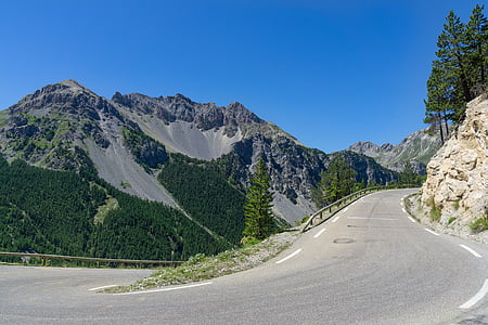 alpine, road, landscape, mountain, mountains, mountain nature, pass