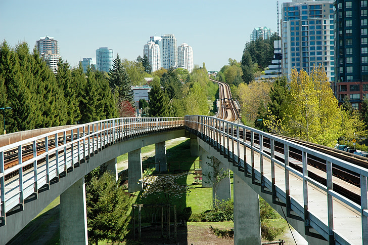 Vancouver skytrain, Joyce station, Vancouver, tåg, Rails