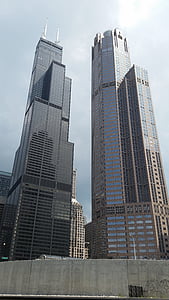 Chicago, Sears tornis, tornis, pilsēta, Illinois, siluets, arhitektūra