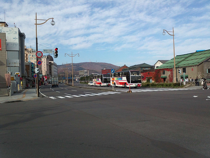 strada, intersezione, Hokkaido, Otaru