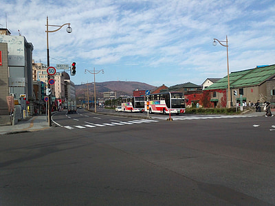 ceļu satiksmes, krustojumā, Hokkaido, Otaru
