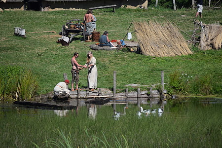 village, Musée des Vikings, Vikings, Danemark, vie de Viking, village de Viking, famille de Viking