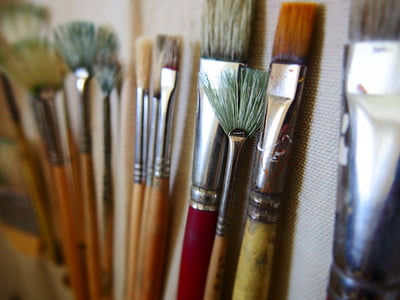 Paintbrush, pensler, kunst, maling, kreativitet, kreative, farverige