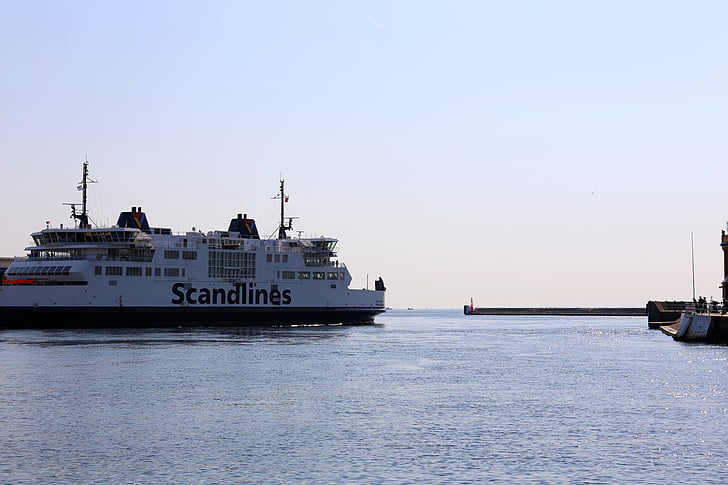 Helsingborg, lyd, båd, havnen indløb, vand