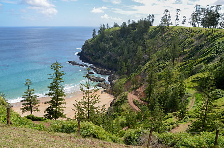 weergave, landschap, kust, landschap, schilderachtige, Oceaan, Norfolk island