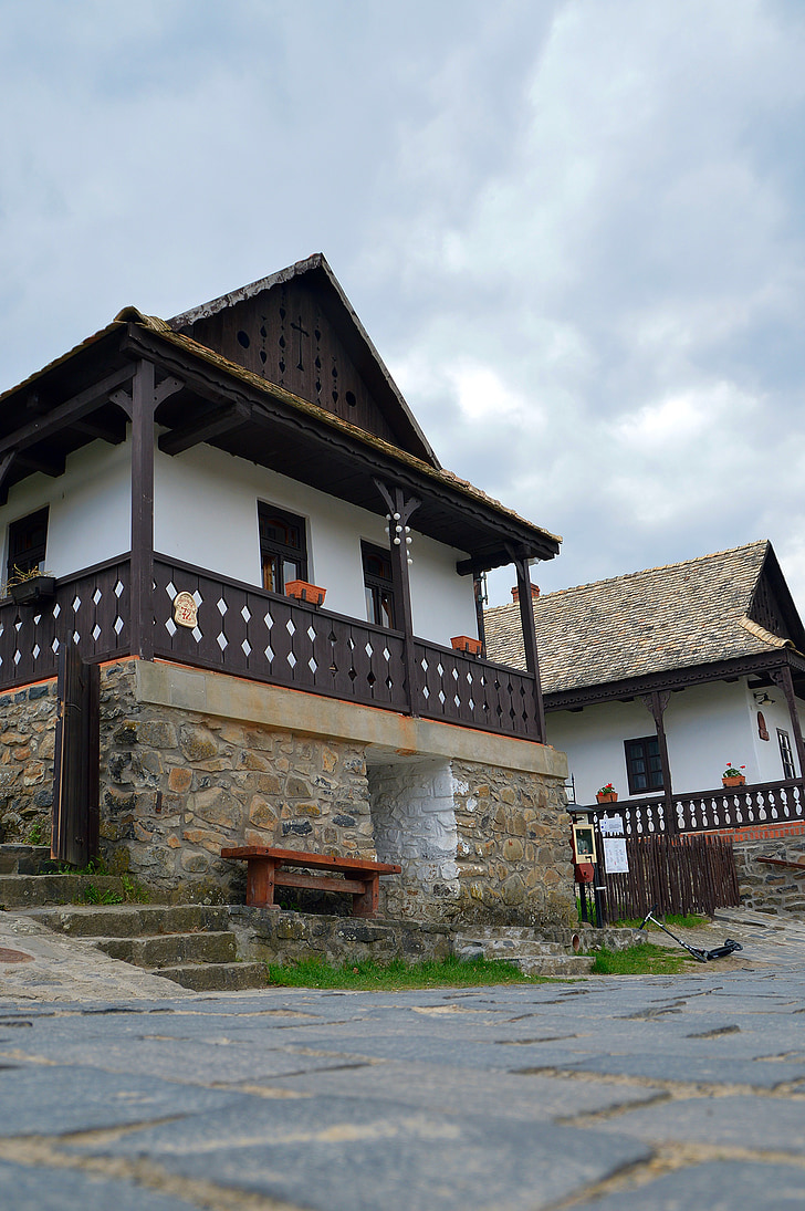 casa de campo, región, aldea, arquitectura, antiguo, edificio, Hollókő