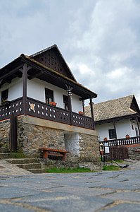 boerderij, regio, dorp, het platform, oude, gebouw, Hollókő