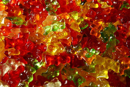Gummi αρκούδες, κόμμι φρούτων, αρκούδα, γλυκύτητα, πολύχρωμο, χρώμα, ζελατίνη
