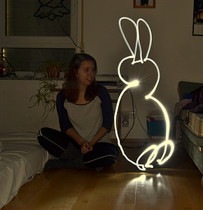 lightpainting, Hare, lys