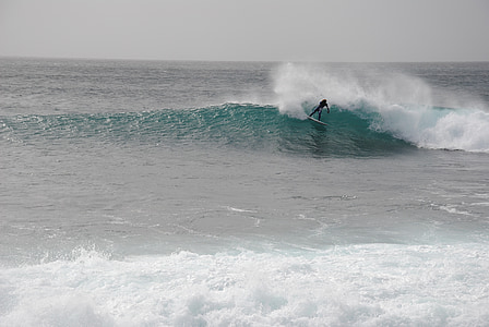 Surf, Capo verde isola di sal, pilota sconosciuto, spot punta prata, onda, grande, estremi