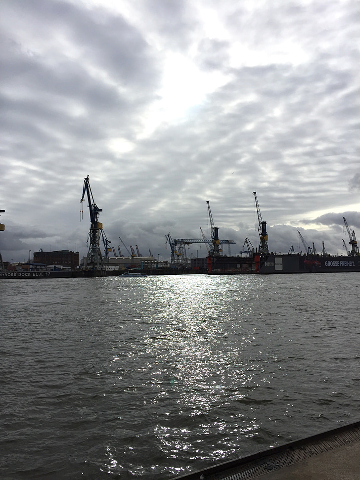 Hamburg, Hanseatic stad, hamn, byggnad, landmärke, staden, Tyskland