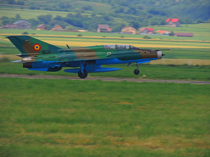 MiG 21 lancer, aereo, razzo, camuffamento, esercito, aviazione, reazione
