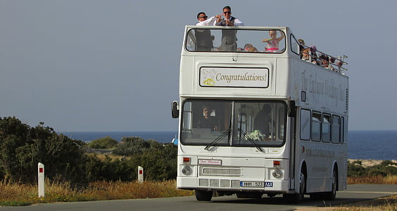 Κύπρος, Κάβο Γκρέκο, Γάμος λεωφορείο, διασκέδαση, Ευτυχισμένο, Περιήγηση, μεταφορά