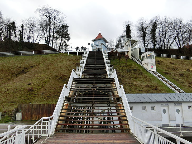 Sellin, escaliers, Rügen, mer Baltique