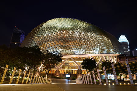 Singapore, Aziatische, gebouw, het platform, structuur, ontwerp, mooie